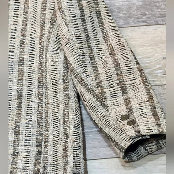 Alex New York 100% Silk gold tweed blazer - Picture 3 of 13